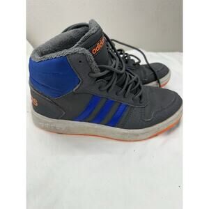 Adidas Childrens Sneakers Size 6 Hoops Mid 2.0 Blue Gray High Top Shoes Fur Line